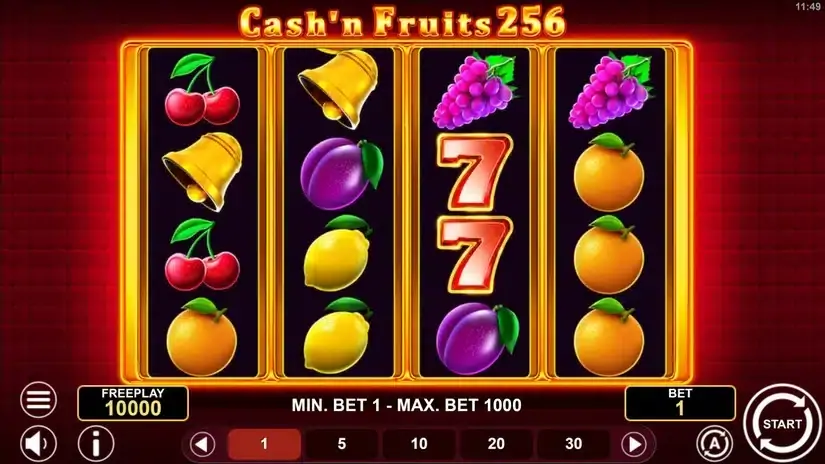 Cash’n Fruits 256 slot screenshot 