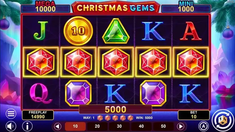 Christmas Gems Hold And Win slot screenshot 2