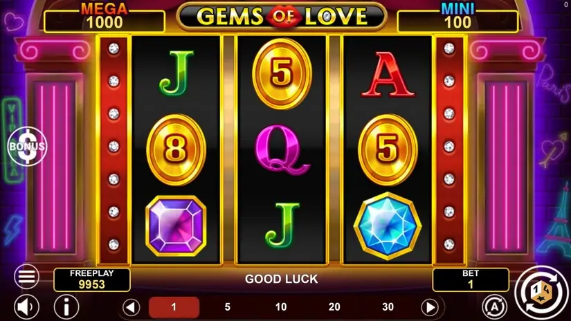 Gems Of Love Hold And Win slot screenshot 2