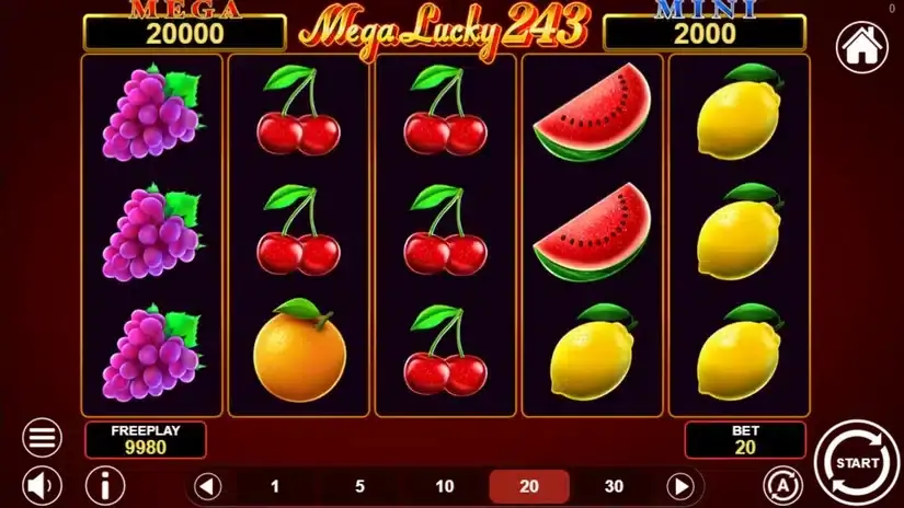Mega Lucky 243 slot screenshot 