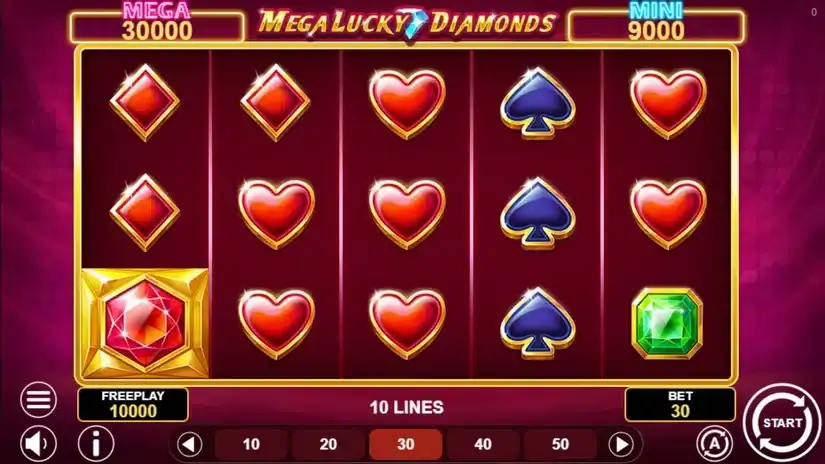Mega Lucky Diamonds slot screenshot 