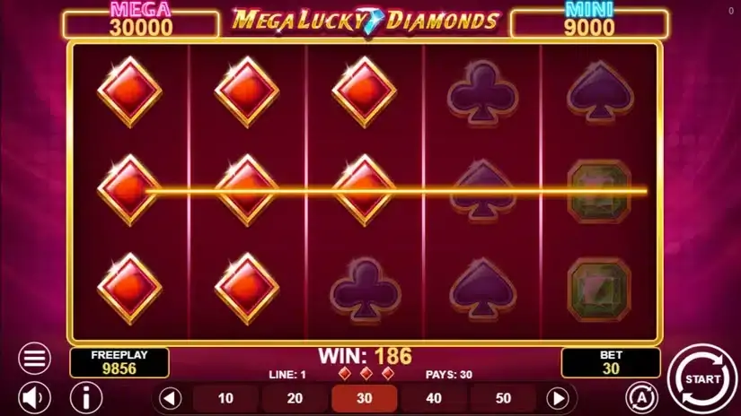 Mega Lucky Diamonds slot screenshot 3