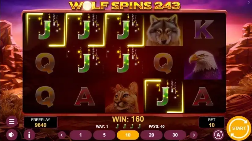 Wolf Spins 243 slot screenshot 3