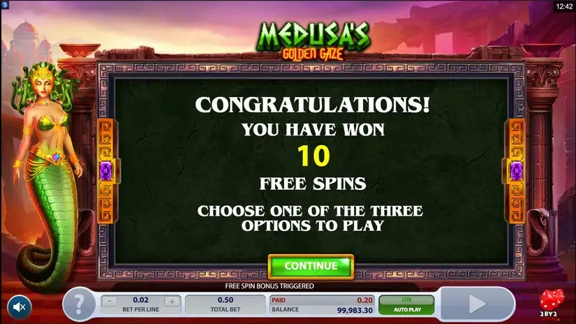 Medusa’s Golden Gaze slot screenshot 3