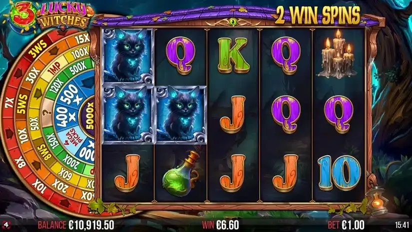 3 Lucky Witches slot screenshot 