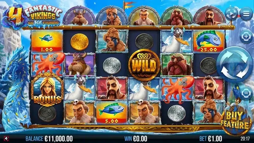 4 Fantastic Vikings Go Ice Fishing slot screenshot 1