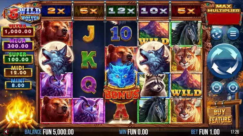 5 Wild Wolves slot screenshot 
