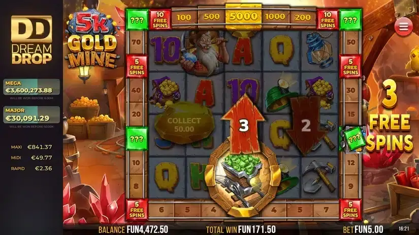 5k Gold Mine Dream Drop slot screenshot 5