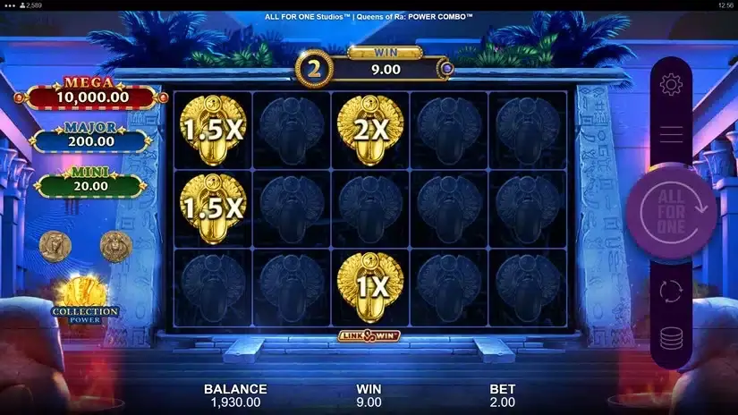 Queens of Ra POWER COMBO slot screenshot 3