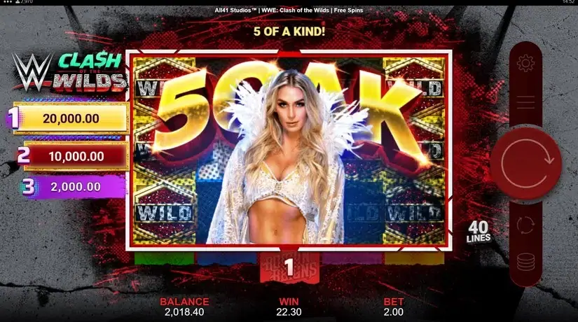 WWE Clash of the Wilds slot screenshot 