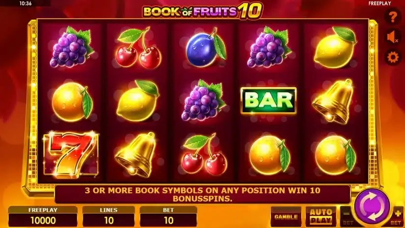 Book of Fruits 10 slot screenshot 1