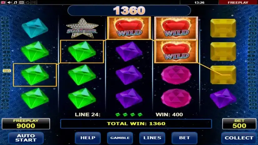 Diamonds on Fire slot screenshot 2