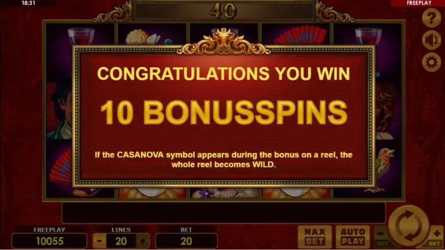 Grand Casanova slot screenshot 4