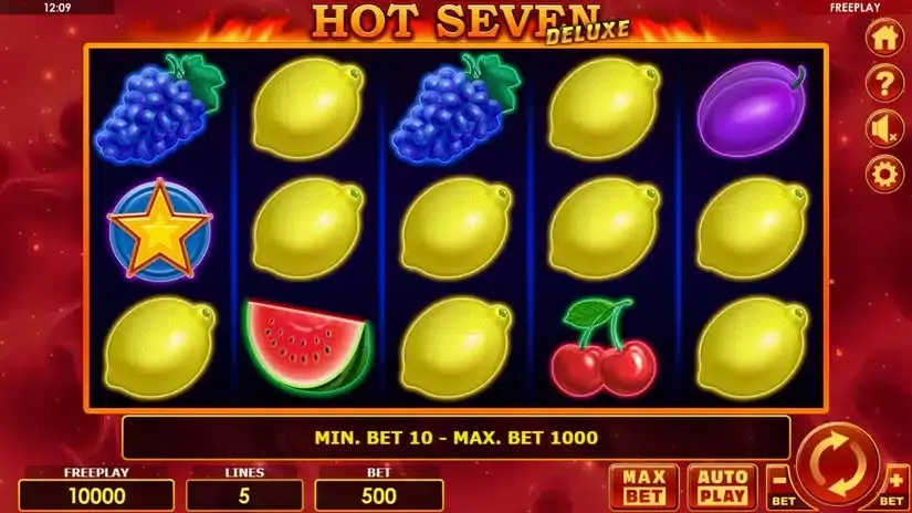 Hot Seven Deluxe slot screenshot 