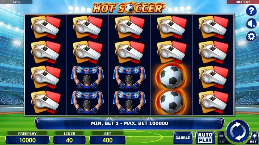 Hot Soccer slot screenshot 1