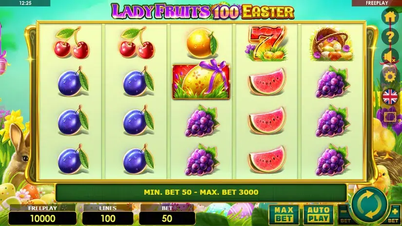 Lady Fruits 100 Easter slot screenshot 1