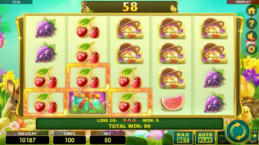 Lady Fruits 100 Easter slot screenshot 3