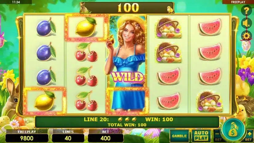 Lady Fruits 40 Easter slot screenshot 3