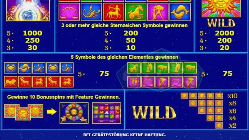 Lucky Zodiac slot screenshot 