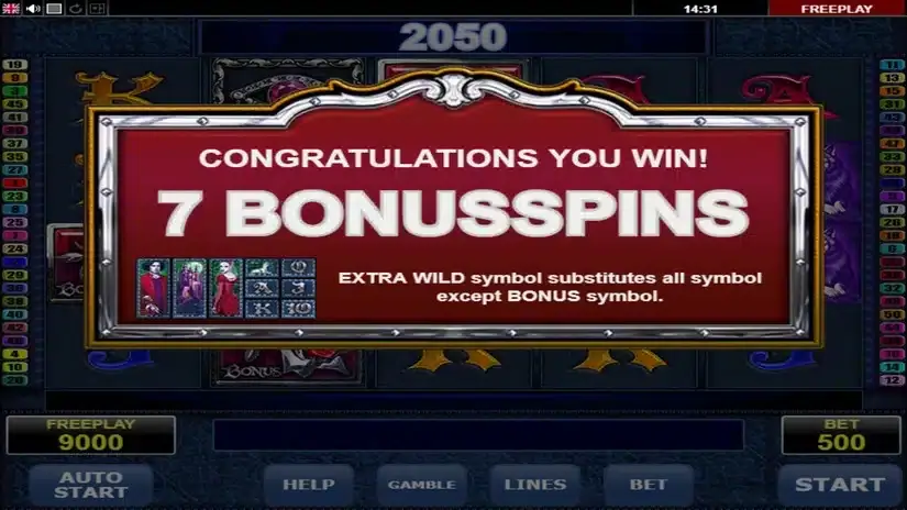 Vampires slot screenshot 3