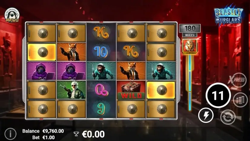 Beastly Burglars slot screenshot 2