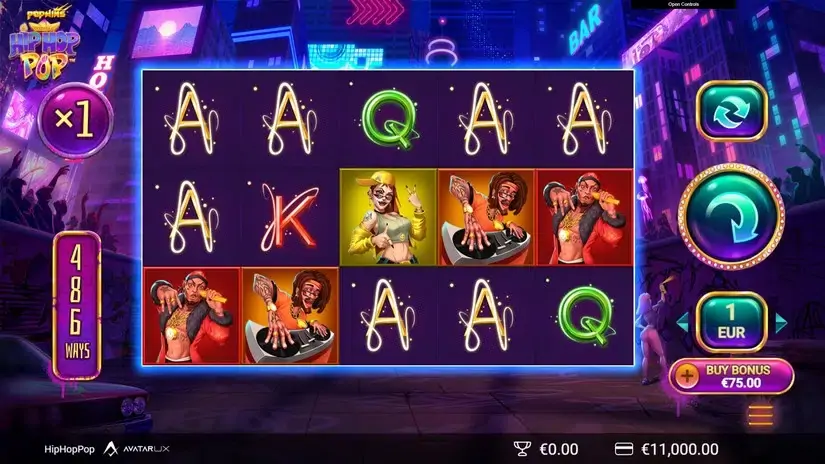 HipHopPop slot screenshot 1