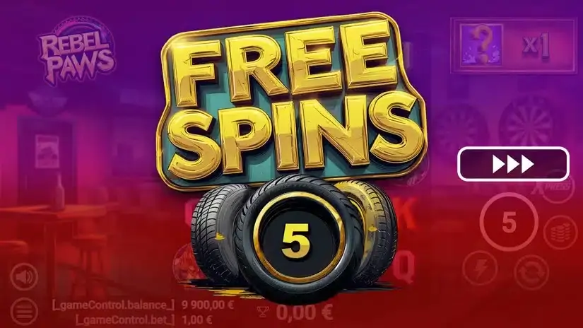 Rebel Paws slot screenshot 2