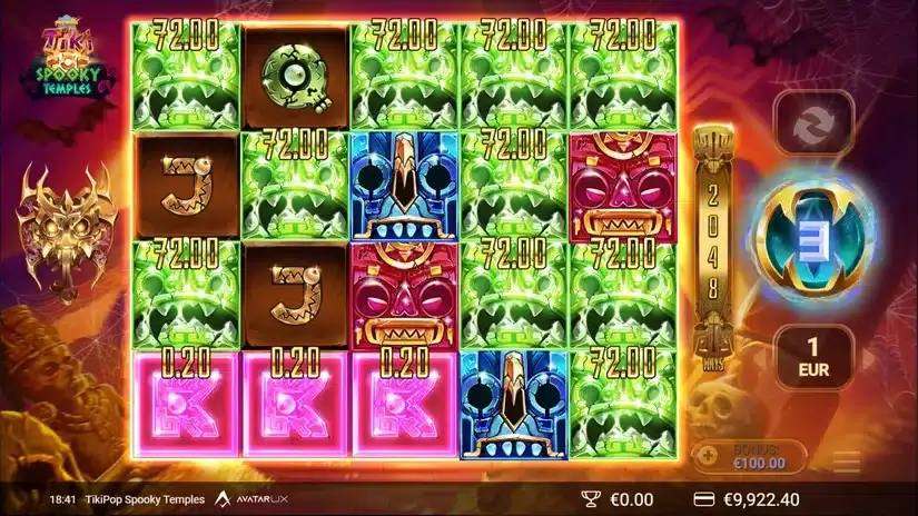 TikiPop Spooky Temples slot screenshot 2