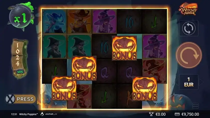 WitchyPoppins slot screenshot 2