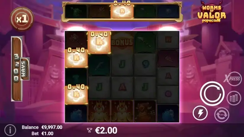 Worms of Valor slot screenshot 2
