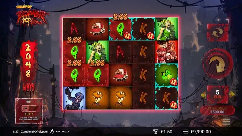 Zombie aPOPalypse slot screenshot 2
