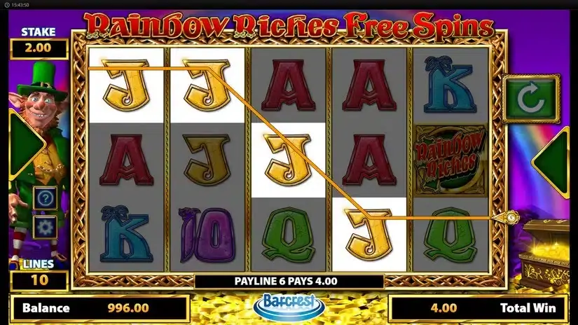 Rainbow Riches Free Spins slot screenshot 2