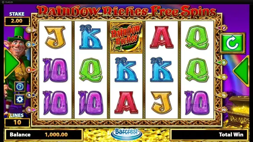 Rainbow Riches Free Spins slot screenshot 