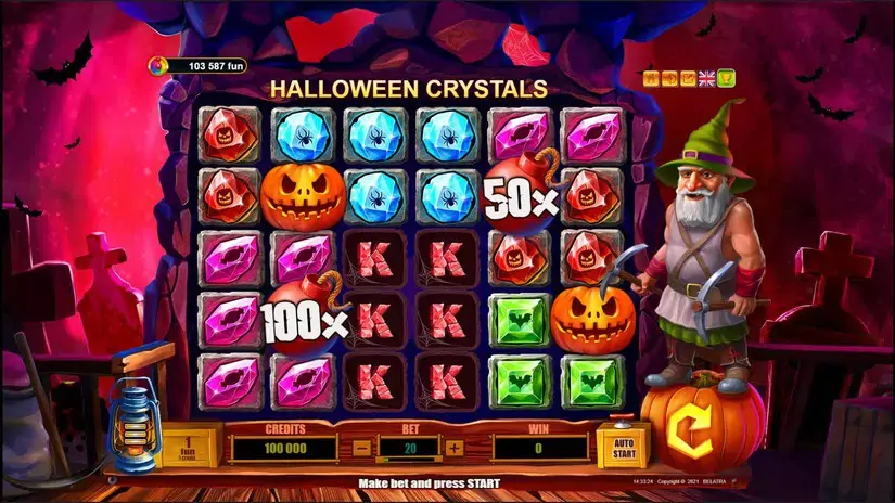 Halloween Crystals slot screenshot 