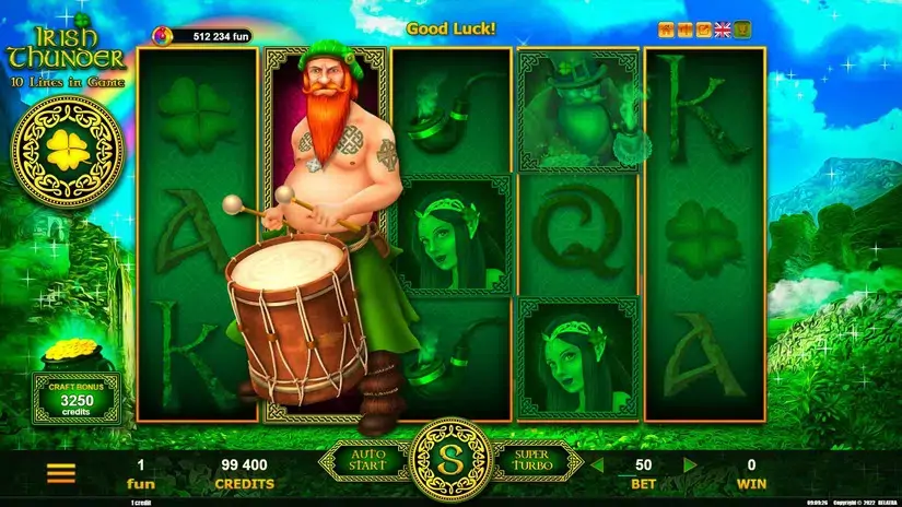 Irish Thunder slot screenshot 2