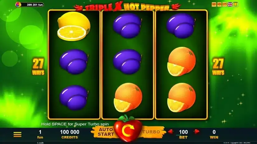 TripleX Hot Pepper slot screenshot 