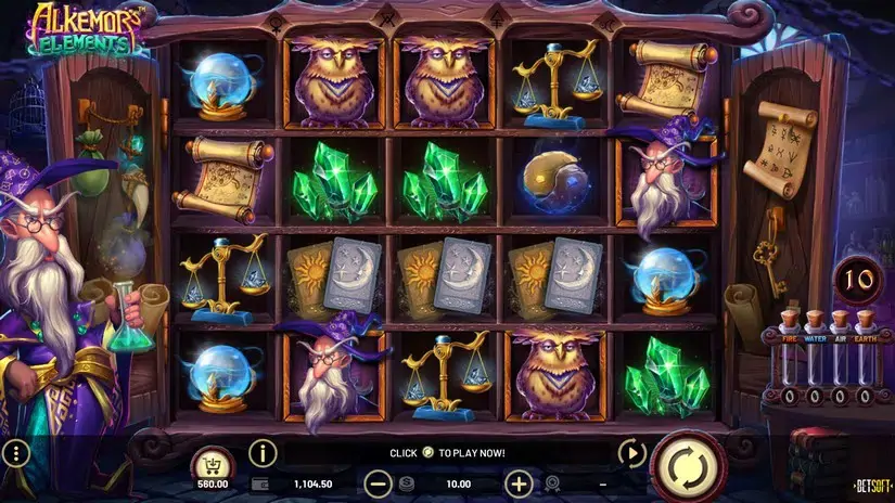 Alkemor’s Elements slot screenshot 