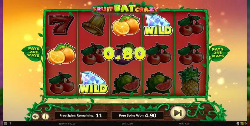 Fruitbat Crazy slot screenshot 