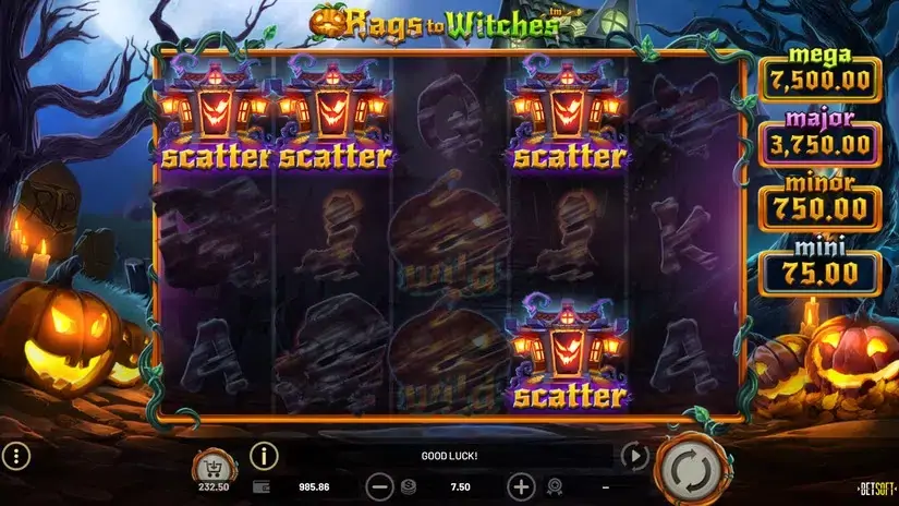 Rags to Witches slot screenshot 2