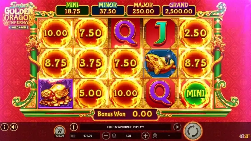 Super Golden Dragon Inferno slot screenshot 3