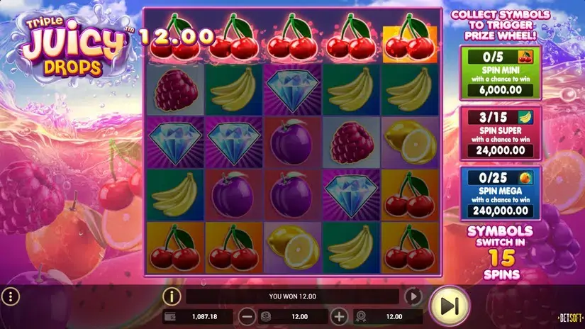 Triple Juicy Drops slot screenshot 2