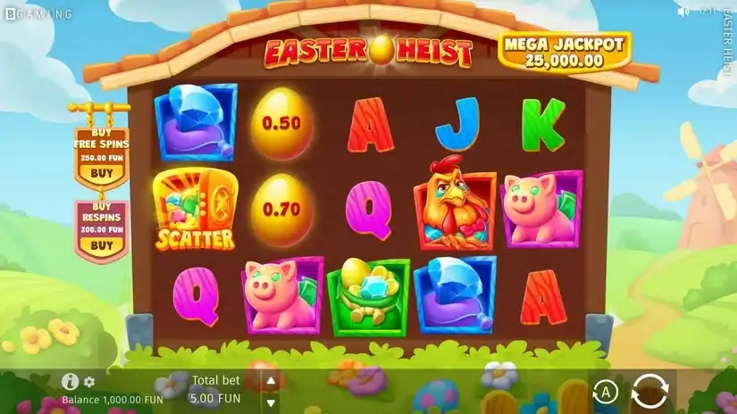 Easter Heist slot screenshot 