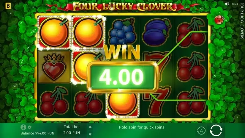 Four Lucky Clover slot screenshot 2