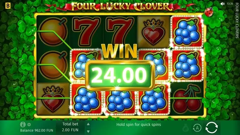 Four Lucky Clover slot screenshot 