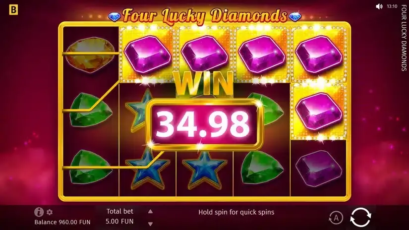 Four Lucky Diamonds slot screenshot 2