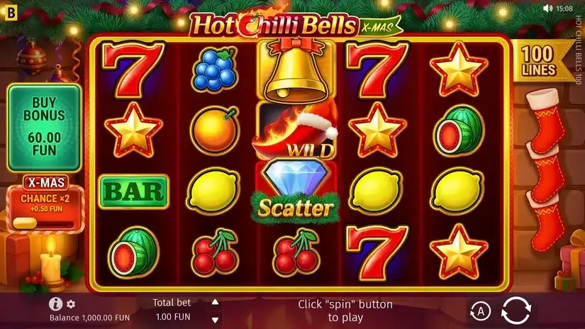 Hot Chilli Bells 100 slot screenshot 1