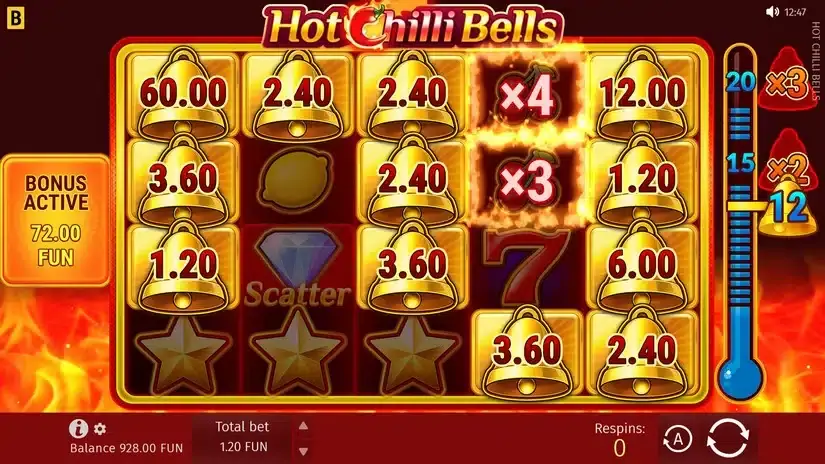 Hot Chilli Bells slot screenshot 5