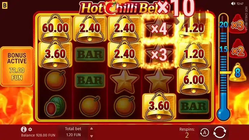 Hot Chilli Bells slot screenshot 4