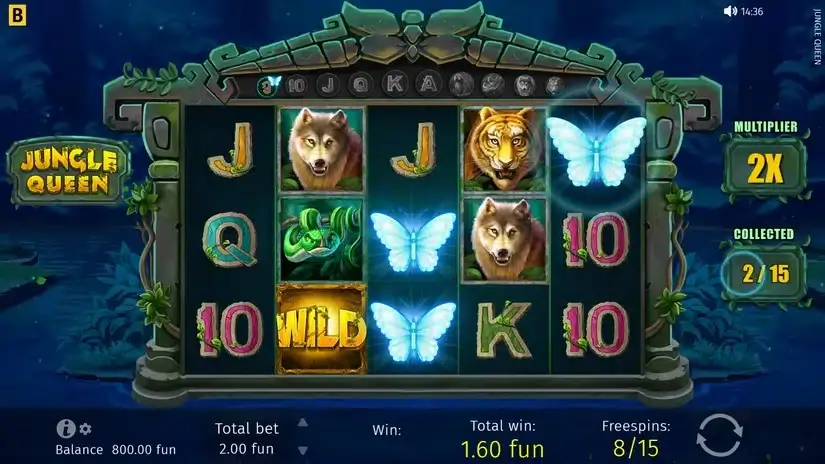 Jungle Queen slot screenshot 