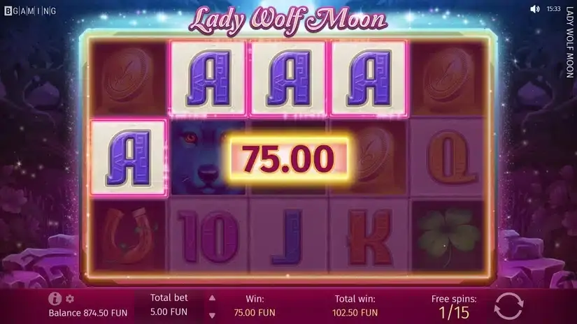 Lady Wolf Moon slot screenshot 
